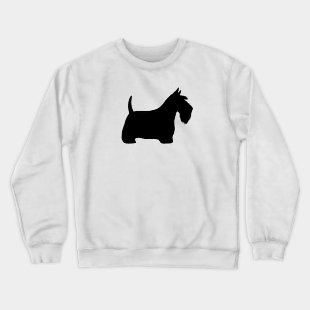 Scottish Terrier Dog Breed Silhouette | Black Scottie Dog Crewneck Sweatshirt by Coffee Squirrel